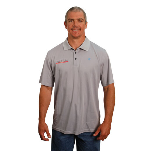 Platinum Men&#39;s Silver Ariat Tek Polo Shirt