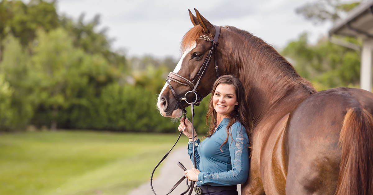 Sarah Tubman and her dressage horse
