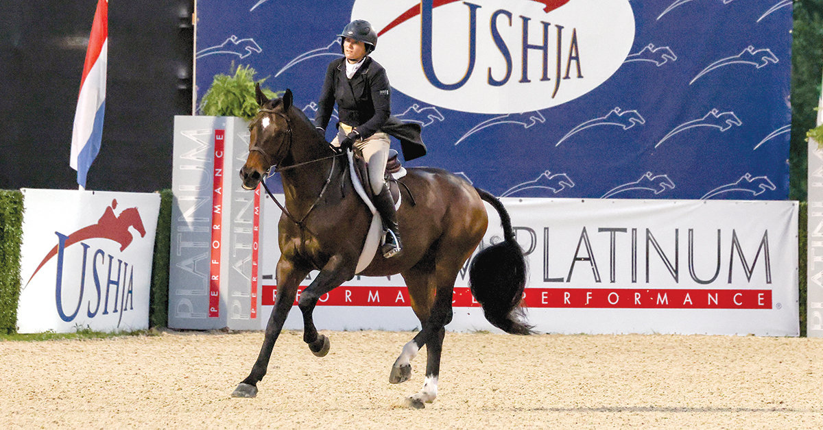 Victoria Colvin riding Odette at the USHJA Green Hunter Incentive Championship