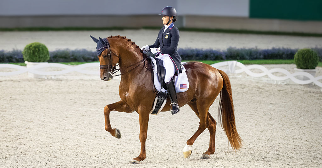 Sarah Tubman riding First Apple at the 2019 Pan American Games