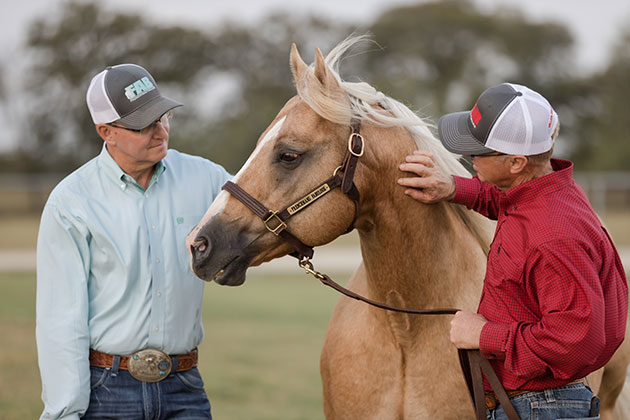 Kenny Nichols with stallion, Frenchmans Fabulous